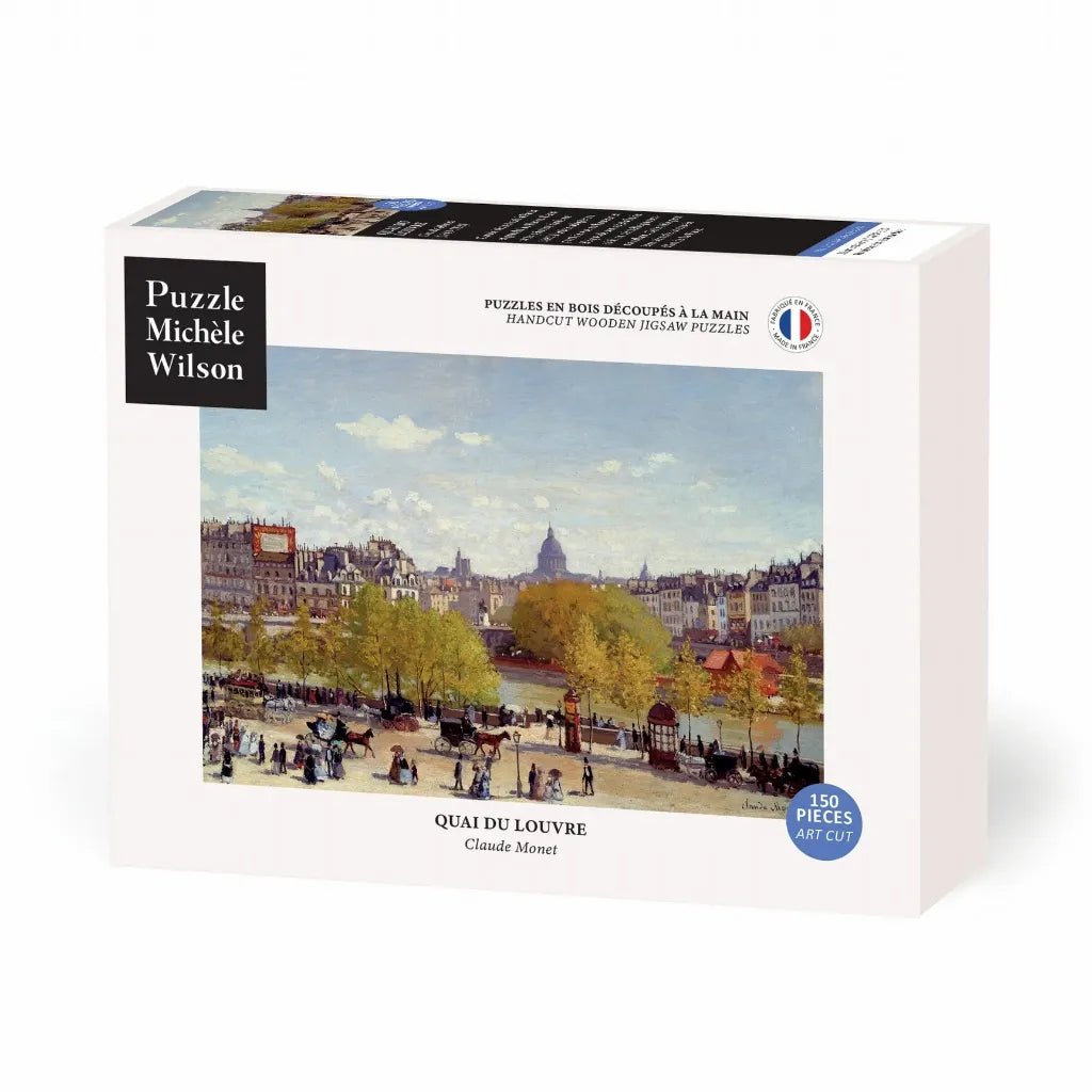 Puzzle MW - 150 p - Quai du Louvre - Monet - Puzzle en bois Michèle Wilson - Rouge et Noir