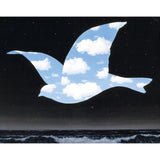 Puzzle MW - 24 p - Oiseau de Ciel - Magritte - Puzzle en bois Michèle Wilson enfant solitaire - Rouge et Noir