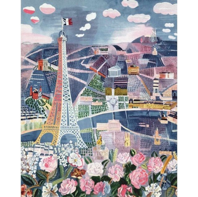 Puzzle MW - 24 p - Paris au Printemps - Duffy - Puzzle en bois Michèle Wilson enfant cadeau solitaire - 7a - Rouge et Noir