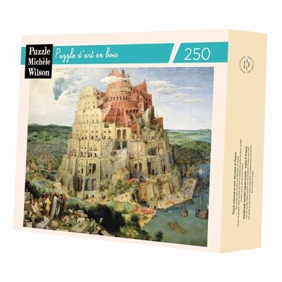 Puzzle MW - 250 p - La tour de Babel - Bruegel - Puzzle en bois Michèle Wilson - Rouge et Noir