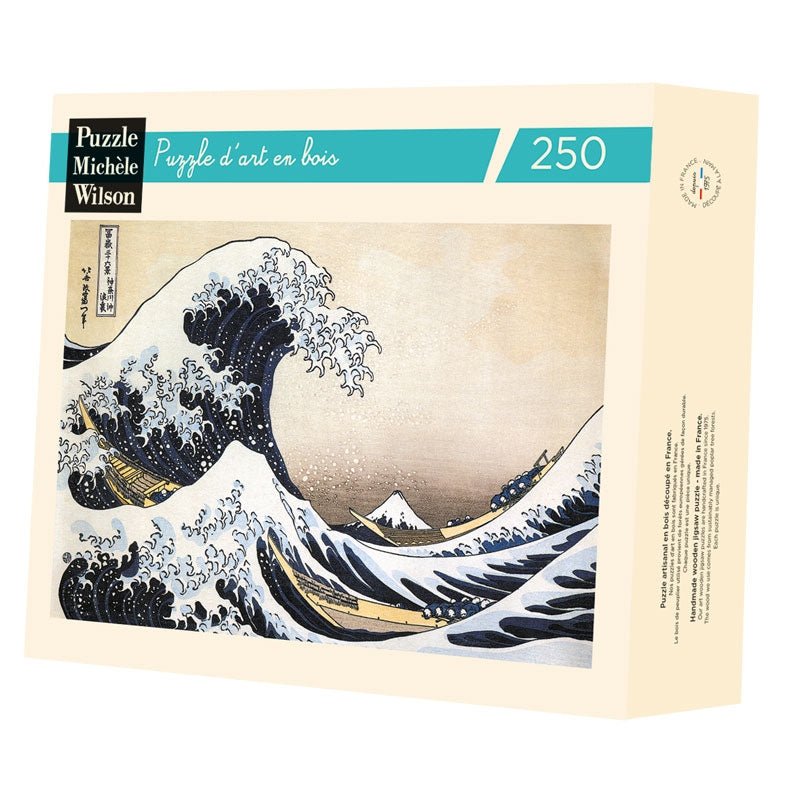 Puzzle MW - 250 p - La vague - Hokusai - Puzzle en bois Michèle Wilson - Rouge et Noir