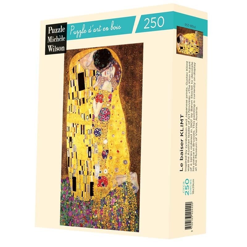 Puzzle MW - 250 p - Le baiser - Klimt - Puzzle en bois Michèle Wilson - Rouge et Noir