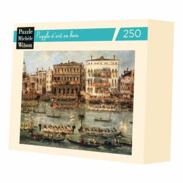 Puzzle MW - 250 p - Régates sur le grand canal - Guardi - Puzzle en bois Michèle Wilson - Rouge et Noir