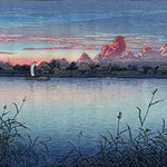 Puzzle MW - 250 p - Soleil couchant à Urayasu - Kawase - Puzzle en bois Michèle Wilson - Rouge et Noir