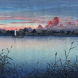 Puzzle MW - 250 p - Soleil couchant à Urayasu - Kawase - Puzzle en bois Michèle Wilson - Rouge et Noir