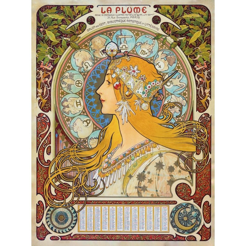 Puzzle MW - 250 p - Zodiac - Mucha - Puzzle en bois Michèle Wilson - Rouge et Noir