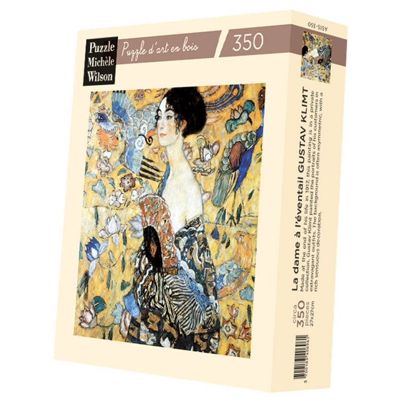 Puzzle MW - 350 p - Dame à l'éventail - Klimt - Puzzle en bois Michèle Wilson - Rouge et Noir