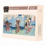 Puzzle MW - 350 p - Jour Orageux - Kunisada - Puzzle en bois Michèle Wilson - Rouge et Noir