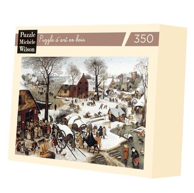 Puzzle MW - 350 p - Le dénombrement - Bruegel - Puzzle en bois Michèle Wilson - Rouge et Noir