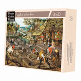 Puzzle MW - 350 p - Le printemps - Brueghel - Puzzle en bois Michèle Wilson - Rouge et Noir