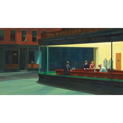 Puzzle MW - 350 p - Nighthawks - Hopper - Puzzle en bois Michèle Wilson - Rouge et Noir