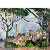 Puzzle MW - 50 p - Vue sur l'Estaque - Cezanne - Puzzle en bois Michèle Wilson enfant - Rouge et Noir