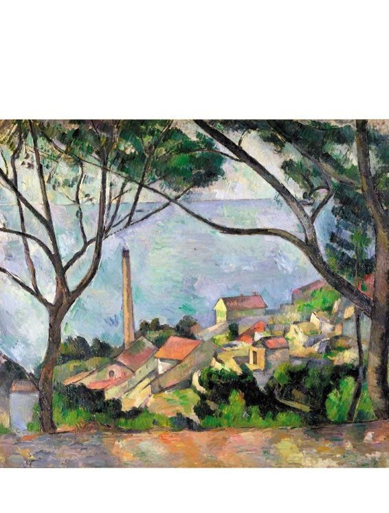 Puzzle MW - 50 p - Vue sur l'Estaque - Cezanne - Puzzle en bois Michèle Wilson enfant - Rouge et Noir