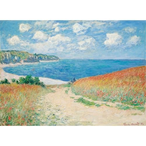 Puzzle MW - 500 p - Chemin dans les blés - Monet - Puzzle en bois Michèle Wilson - Rouge et Noir