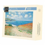 Puzzle MW - 500 p - Chemin dans les blés - Monet - Puzzle en bois Michèle Wilson - Rouge et Noir