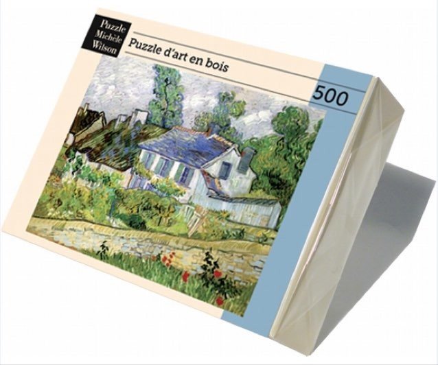 Puzzle MW - 500 p - Maison à Auvers - Van Gogh - Puzzle en bois Michèle Wilson - Rouge et Noir