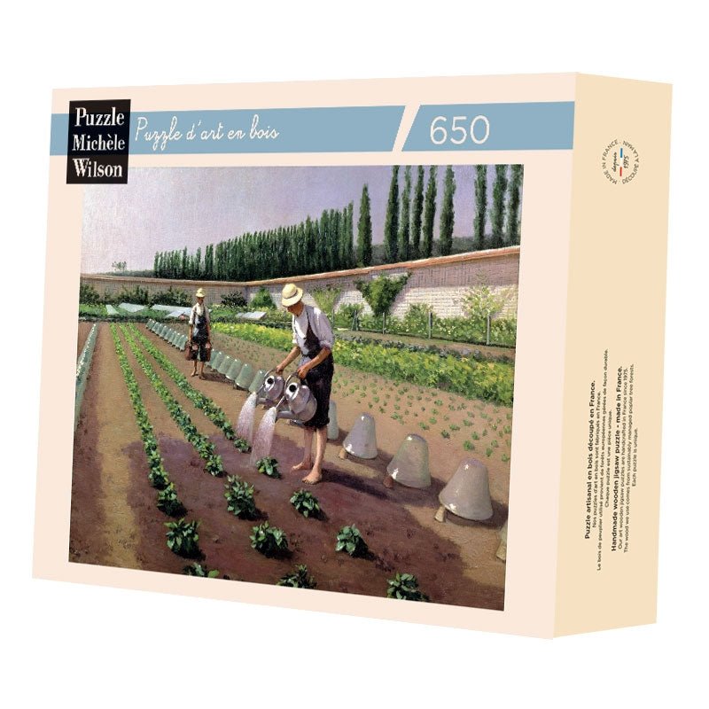 Puzzle MW - 650 p - Les jardiniers - Caillebotte - Puzzle en bois Michèle Wilson - Rouge et Noir