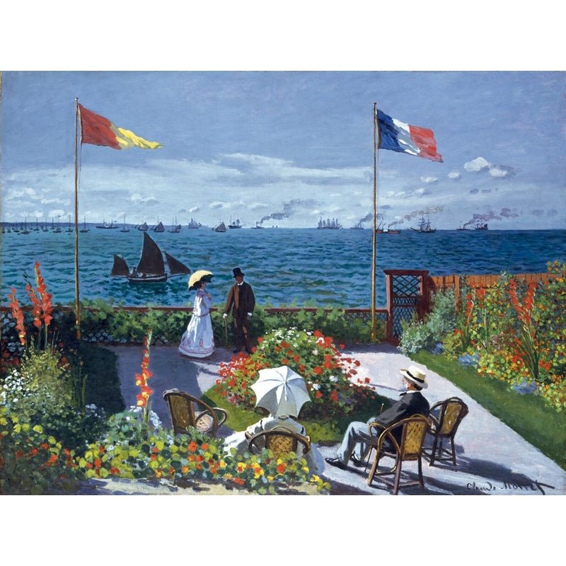 Puzzle MW - 650 p - Terrasse à Saint - Adresse - Monet - Puzzle en bois Michèle Wilson - Rouge et Noir