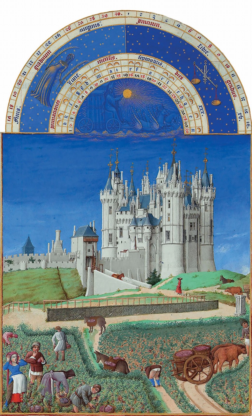 Puzzle MW - 80 p - Les très riches heures du duc de Berry, september - Puzzle en bois Michèle Wilson - Rouge et Noir