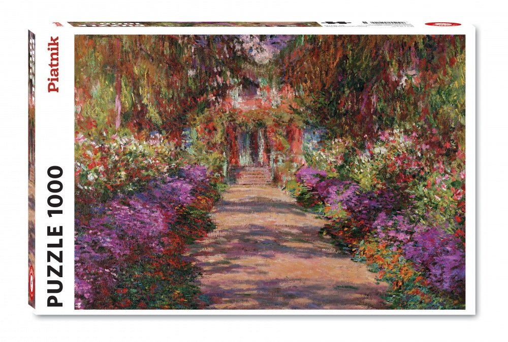 Puzzle Piatnik - 1000 p - Allée dans le jardin - Monet - Puzzle en carton - Rouge et Noir