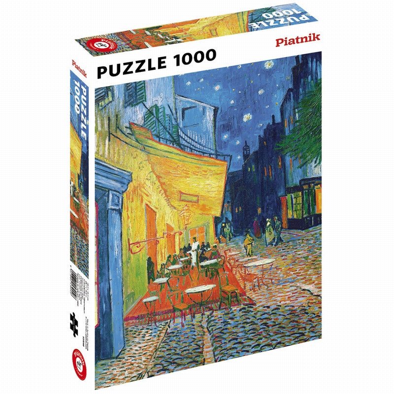 Puzzle Piatnik - 1000 p - Café le soir - Van Gogh - Puzzle en carton - Rouge et Noir