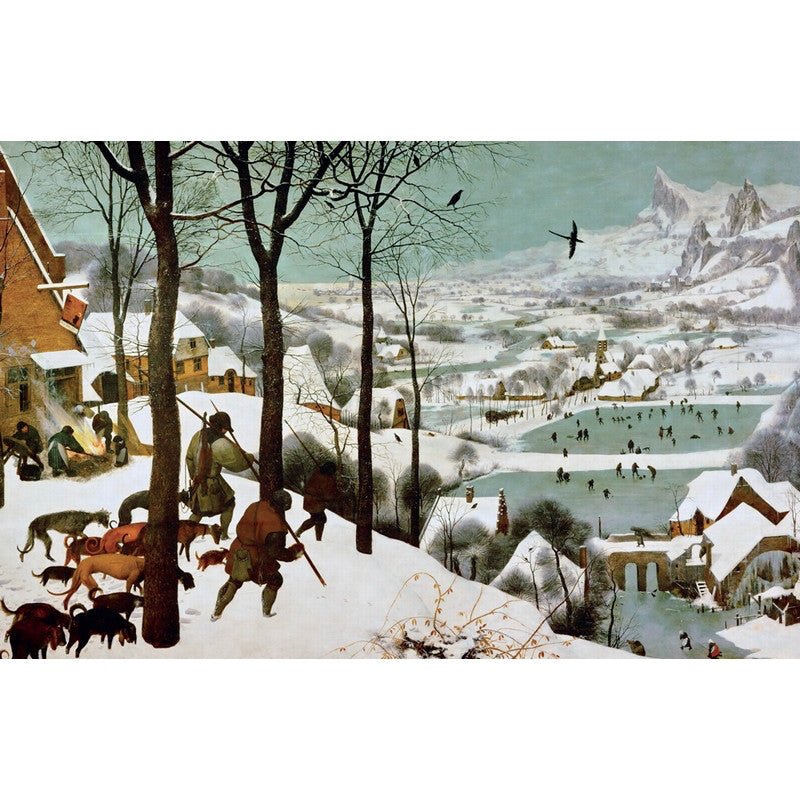 Puzzle Piatnik - 1000 p - Chasseurs dans la neige - Brueghel - Puzzle en carton - Rouge et Noir