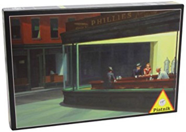 Puzzle Piatnik - 1000 p - Nighthawks - Hopper - Puzzle en carton - Rouge et Noir