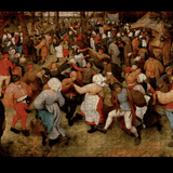 Puzzle Pomegranate - 1000 p - La Danse de la mariée en plein air - Pieter Bruegel - Puzzle en carton - Rouge et Noir