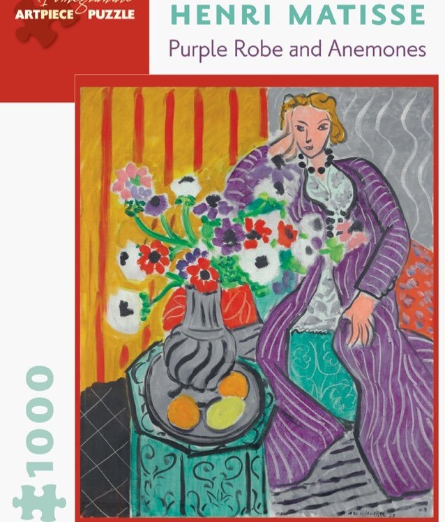 Puzzle Pomegranate - 1000 p - Robe violette et anémones - Matisse - Puzzle en carton - Rouge et Noir