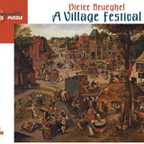 Puzzle Pomegranate - 1000 p - Village festival - Brueghel - Puzzle en carton - Rouge et Noir