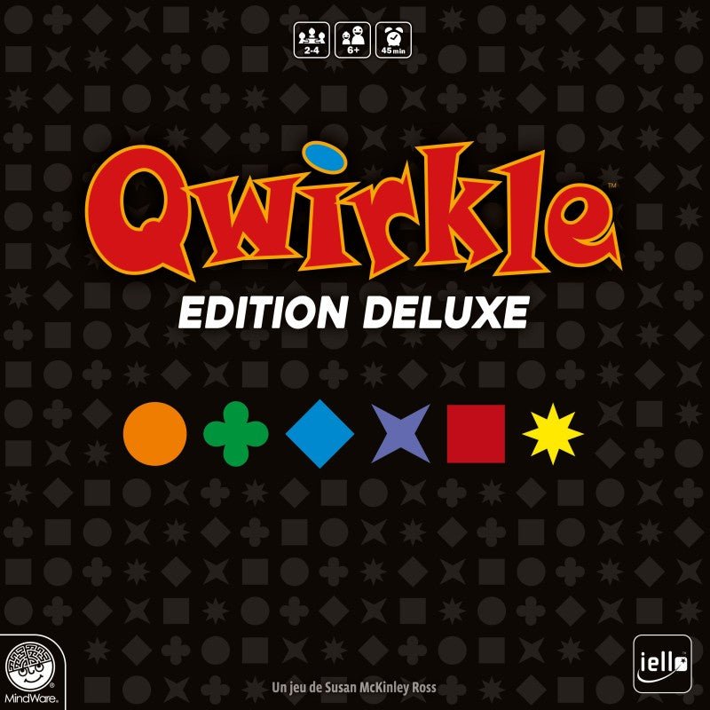 Qwirkle Deluxe - jeu de société de plateau de stratégie de chiffres - Rouge et Noir