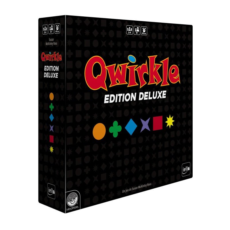 Qwirkle Deluxe - jeu de société de plateau de stratégie de chiffres - Rouge et Noir