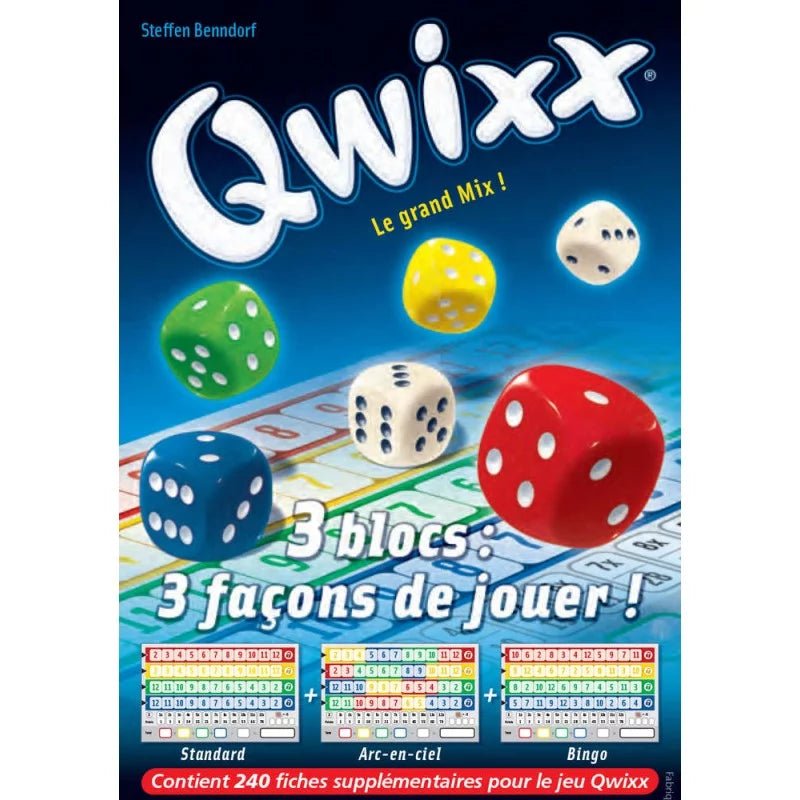 Qwixx - Blocs de score - Jeu de plateau de stratégie et d'ambiance - Rouge et Noir