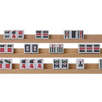 Réglettes porte - tuiles de mah - jong set 4 bois - jeu traditionnel jeu de mah - jong - Rouge et Noir
