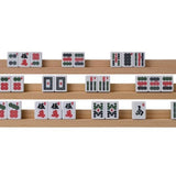 Réglettes porte - tuiles de mah - jong set 4 bois - jeu traditionnel jeu de mah - jong - Rouge et Noir