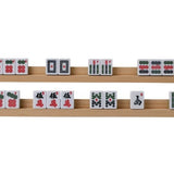 Réglettes porte - tuiles de mah - jong set 4 bois - jeu traditionnel jeu de mah - jong - Rouge et Noir