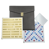 Scrabble Cuir Vegan - Magnétique - Marron - Jeux de Lettres et de Chiffres cadeau bel objet - Rouge et Noir