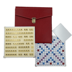 Scrabble Cuir Vegan - Magnétique - Rouge - Jeux de Lettres et de Chiffres cadeau bel objet - Rouge et Noir