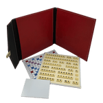 Scrabble Cuir Vegan - Magnétique - Rouge - Jeux de Lettres et de Chiffres cadeau bel objet - Rouge et Noir