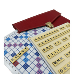 Scrabble Cuir Vegan - Magnétique - Rouge - Jeux de Lettres et de Chiffres cadeau bel objet - Rouge et Noir