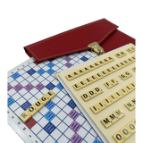 Scrabble Cuir Vegan - Magnétique - Rouge - Jeux de Lettres et de Chiffres cadeau bel objet - Rouge et Noir