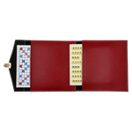 Scrabble Cuir Vegan - Magnétique - Rouge - Jeux de Lettres et de Chiffres cadeau bel objet - Rouge et Noir