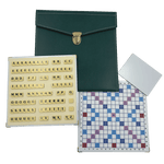 Scrabble Cuir Vegan - Magnétique - Vert - Jeux de Lettres et de Chiffres cadeau bel objet - Rouge et Noir