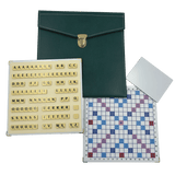 Scrabble Cuir Vegan - Magnétique - Vert - Jeux de Lettres et de Chiffres cadeau bel objet - Rouge et Noir