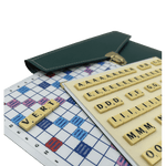 Scrabble Cuir Vegan - Magnétique - Vert - Jeux de Lettres et de Chiffres cadeau bel objet - Rouge et Noir