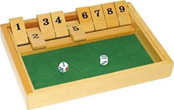 Shut the box GM - Jeu en bois de stratégie cadeau sénior - Rouge et Noir