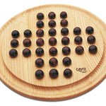 Solitaire Bois / Billes bois - 30 cm - jeu de solitaire en bois cadeau sénior - Rouge et Noir