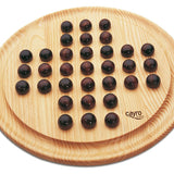 Solitaire Bois / Billes bois - 30 cm - jeu de solitaire en bois cadeau sénior - Rouge et Noir