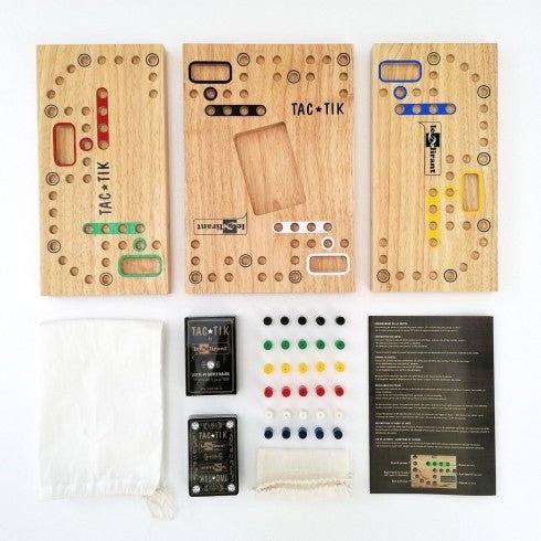 Tac tik 2 à 6 joueurs - jeu traditionnel jeu de tock oies dadas - Rouge et Noir