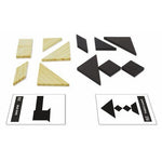 Tangram double en coffret avec livret - Bois - Casse - tête en bois jeu solitaire jeu à deux - Rouge et Noir